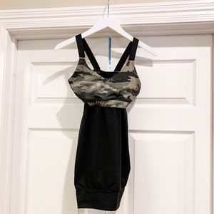 Road Runner Sports Black and Camo Bra Top Tank